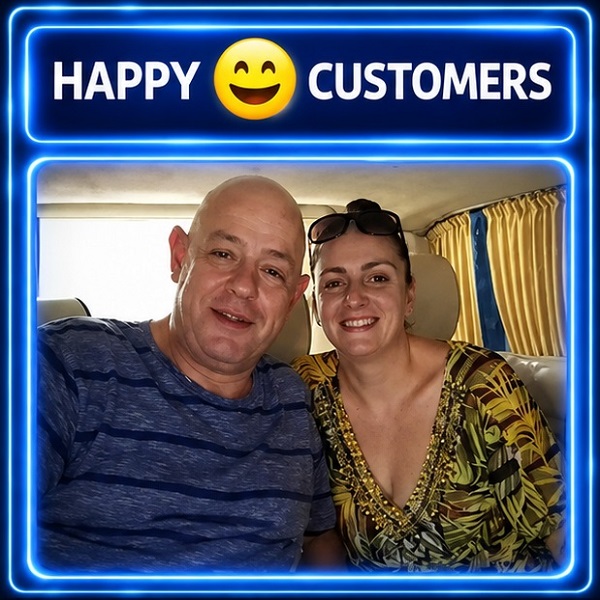 Happy private transfer customers
